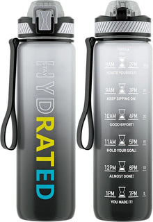 Trinkflasche Sport 1L BPA-Frei Auslaufsicher mit Zeitmarkierung