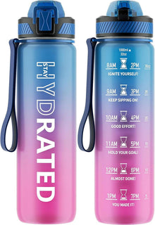 Trinkflasche Sport Auslaufsicher mit Zeitmarkierung 1L BPA-frei