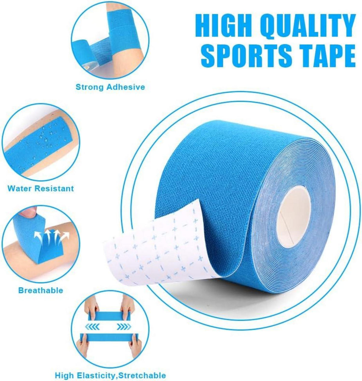 Kinesiologie Tape 5 cm x 5 m in Blau tornado wasserfest & elastisch