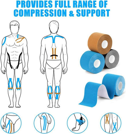 Kinesiologie Tape 5cm x 5m Blau Wasserfest Sport Physiotherapie