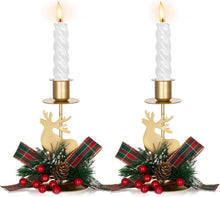 Kerzenhalter Hirsch Weihnachten Gold Metall 2er Set