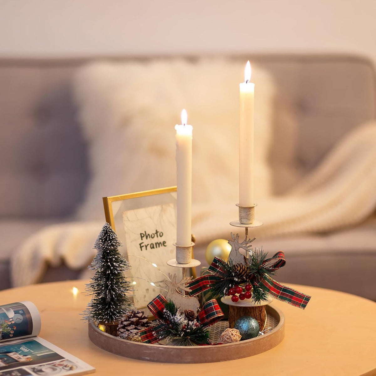 Hirsch Kerzenständer Weihnachten Tischdeko Vintage Metall 2