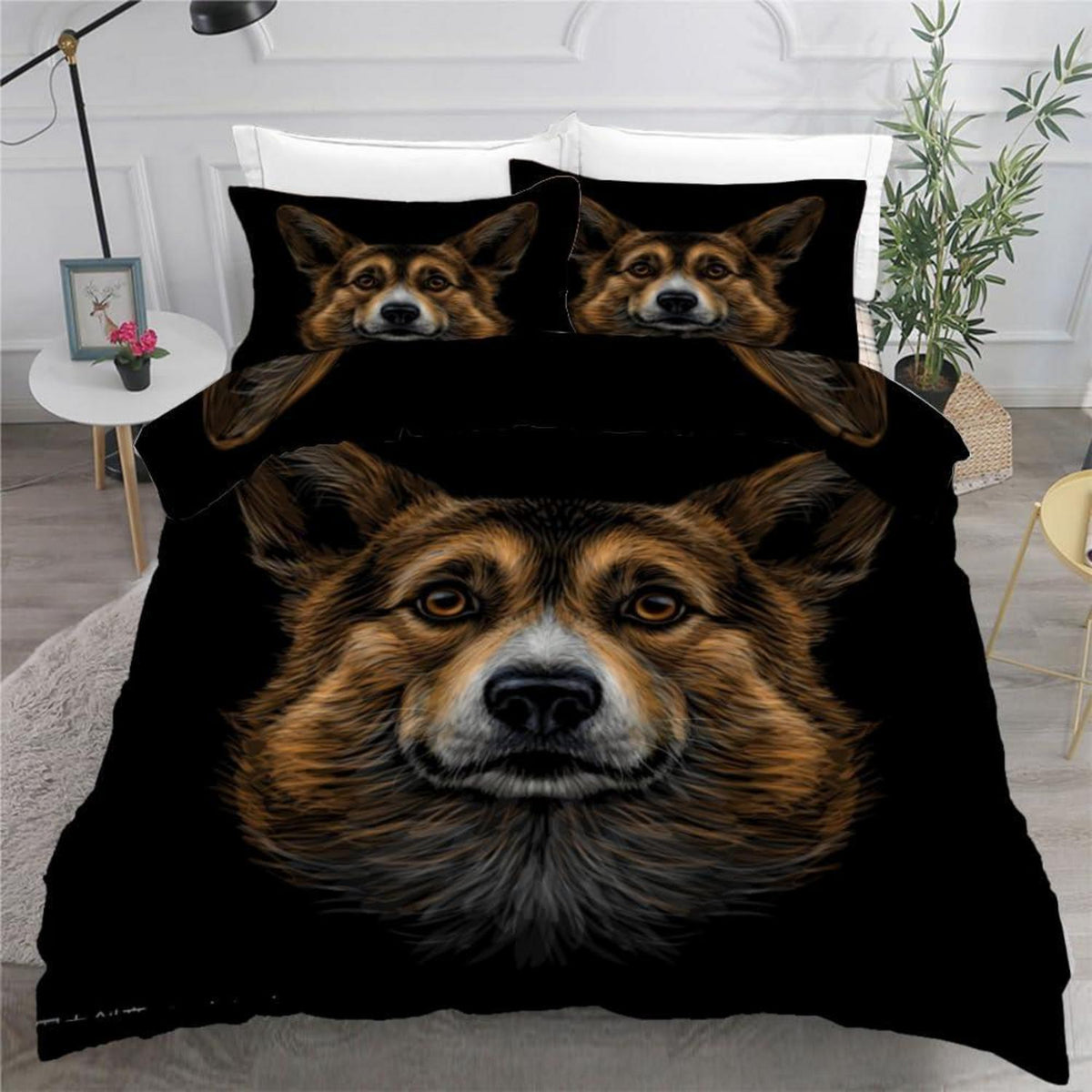 Corgi Bettwäsche Set 220x240 cm - 3-teilig, Mikrofaser