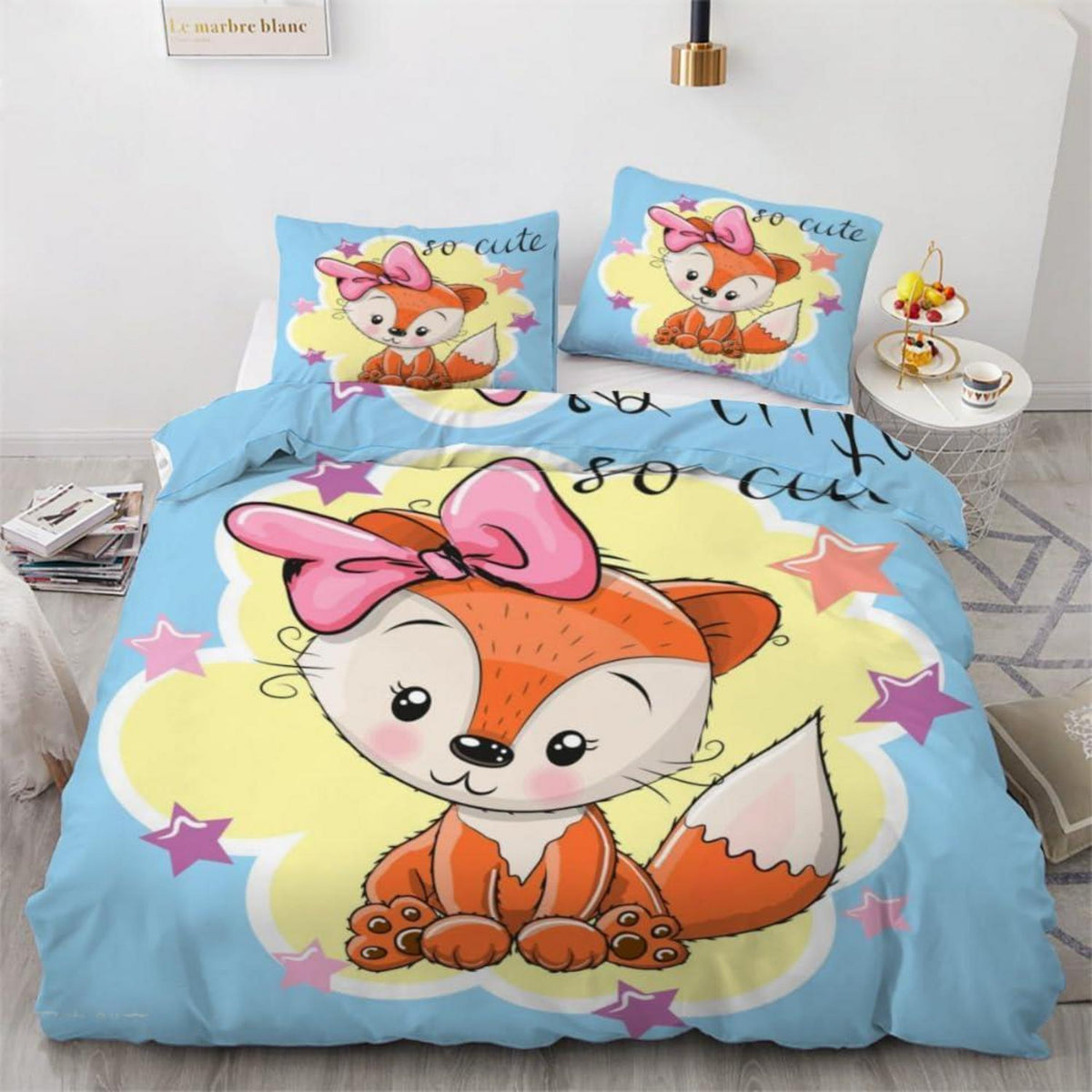 Sternfuchs 3teilig Bettwäsche-Set 220x240 cm Mikrofaser