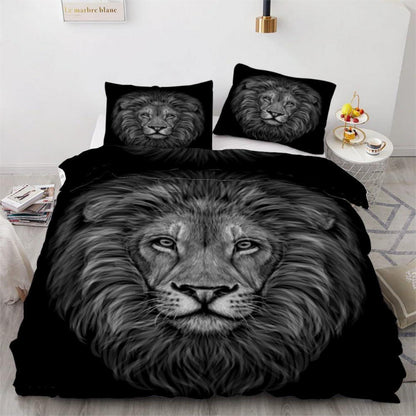 Löwen Bettwäsche-Set 220x240 cm 3-teilig Mikrofaser