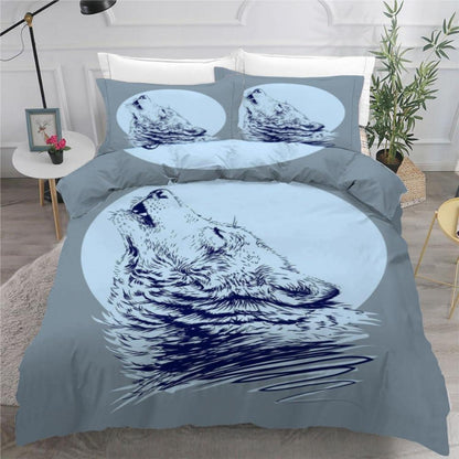 Wolf 3D Bettwäsche Set 135x200 cm - Mikrofaser Kinderzimmer