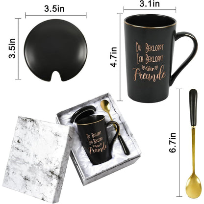 Joymaking Geschenk Freund Keramik Kaffeetasse 400ml Schwarz