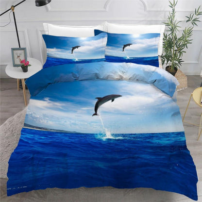 3teilige Mikrofaser Bettwäsche Set Delfin 220x240 cm