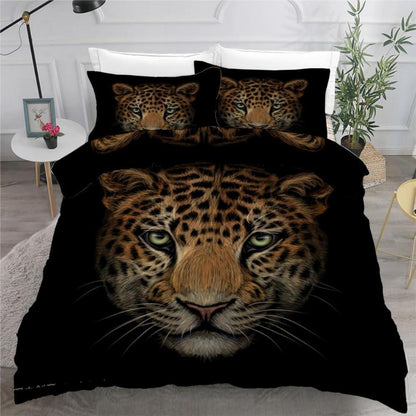Leopard Kinderbettwäsche 135x200 cm 4tlg. Mikrofaser Bettbezug