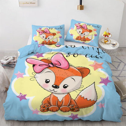 Sternfuchs Kinderbettwäsche 135x200 cm 4tlg. Mikrofaser 3D Motiv