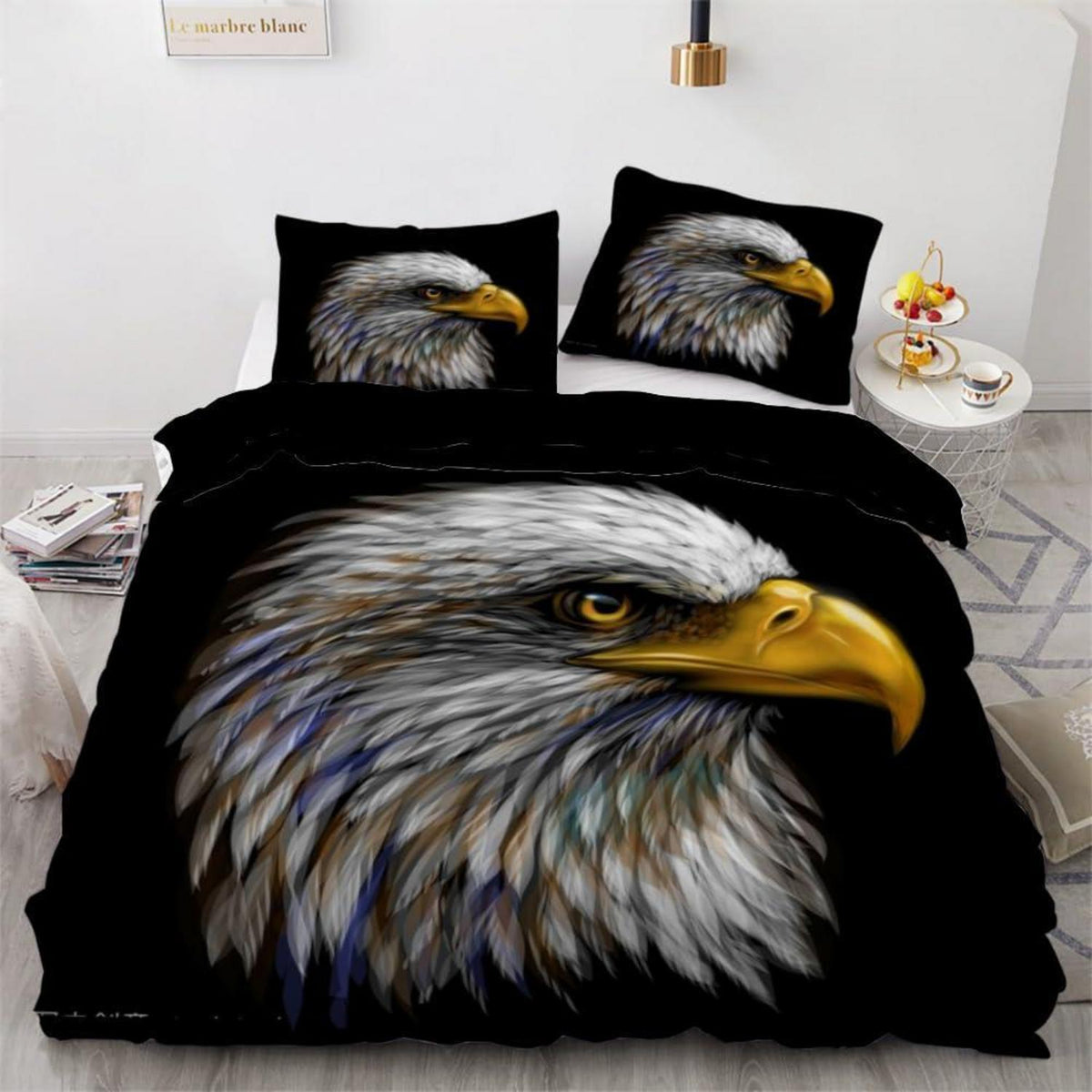 3teilige Adler Bettwäsche 220x240 cm - Mikrofaser Bettbezug Set