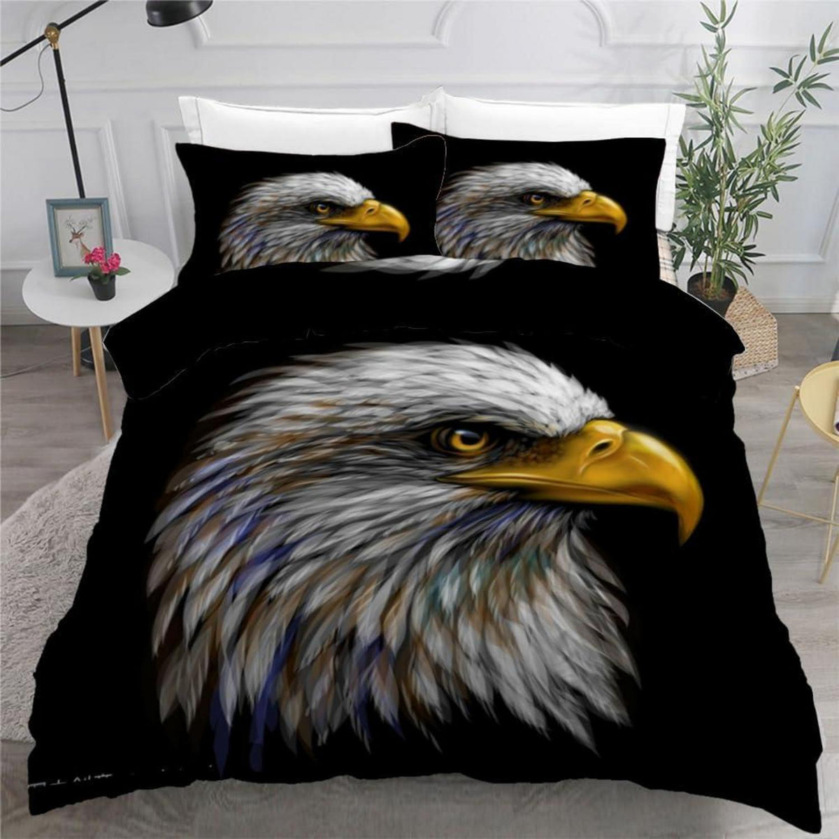 3teilige Adler Bettwäsche 220x240 cm - Mikrofaser Bettbezug Set