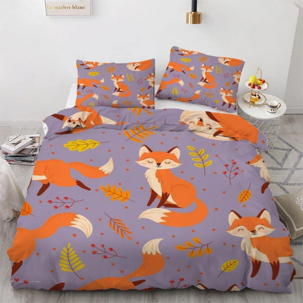 ROUSKI Bettwäsche Fuchs 220x240 cm 3tlg. Mikrofaser Bettbezug Set