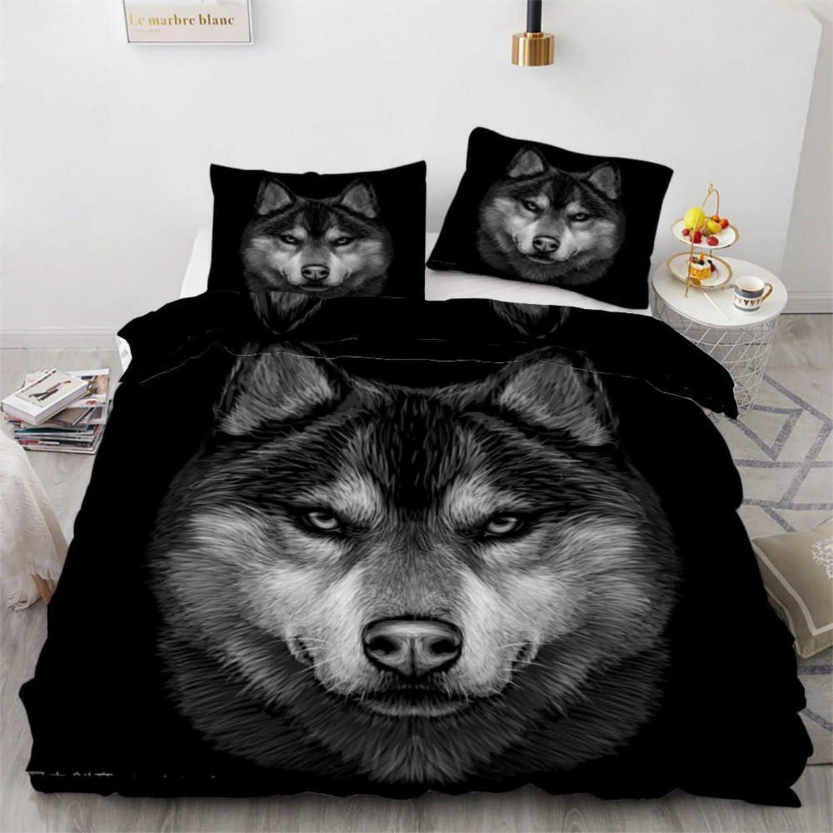 Wolf 3D Kinderbettwäsche Set 135x200 cm - 4-teilig