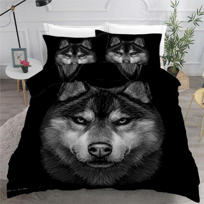 Wolf 3D Kinderbettwäsche Set 135x200 cm - 4-teilig