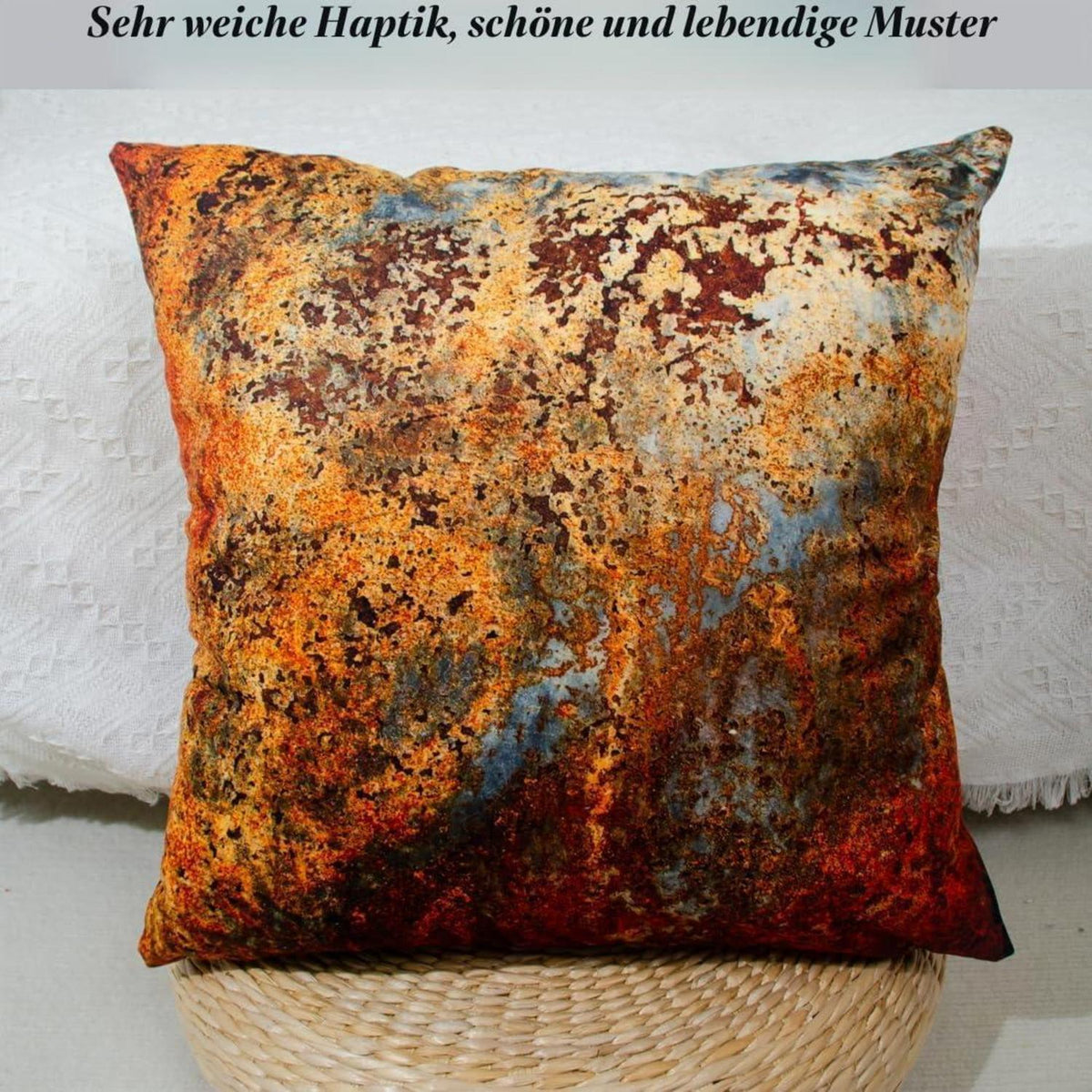 2x Kissenbezug Goldbraun Rostfarben – Samt Deko Kissen 45x45 cm