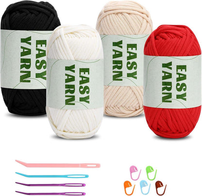 Häkelgarn für Anfänger 4x50g Baumwollgarn Strickgarn Häkeln Stricken