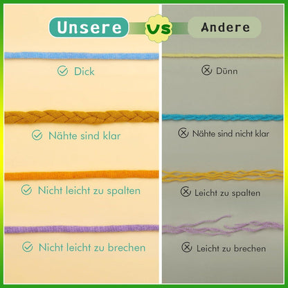 12-teiliges Häkelgarnset für Anfänger, Mehrfarbig, Baumwolle/Nylon