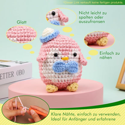 12 Stück Häkelgarn Set für Anfänger - Mehrfarbig Baumwollgarn & Zubehör