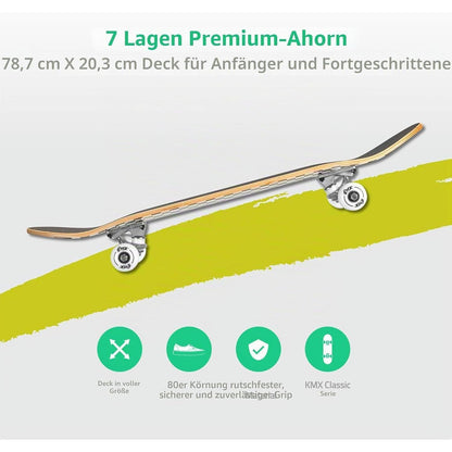 Komplett Skateboard Anfänger Set mit Tool – 31" Classic