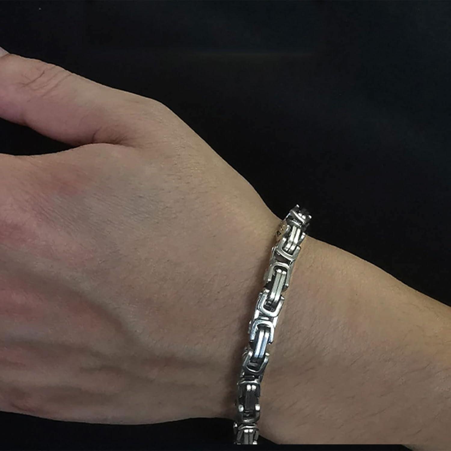 Königskette Herren Silber Edelstahl 4-8mm Halskette Armband Set 51-71cm