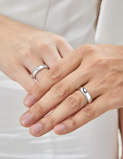 Partnerring aus 925 Sterling Silber für Paare - Valentinstag