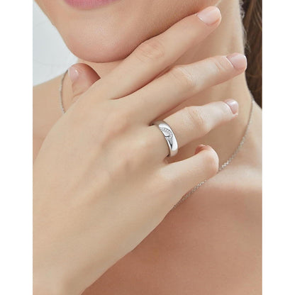 Partner-Ehering Schwarz Moissanit 925 Silber Valentinstag
