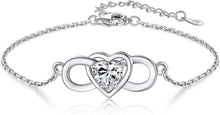 Infinity Armband Silber 925 Damen Unendlichkeitszeichen Herz