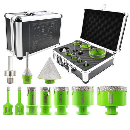 Diamant Fliesenbohrer Set 10tlg. mit Fingerbohrer & Adapter
