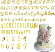 Buchstaben Tortendeko Set 88 Stück Goldene Acryl Zahlen und Buchstaben