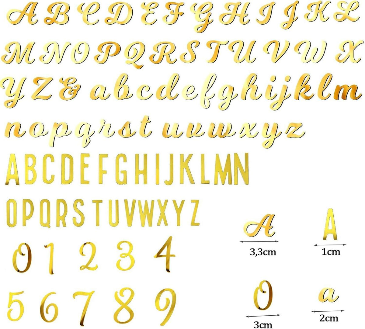 Goldene Acryl Buchstaben Tortendeko, 88 Stück für Torte