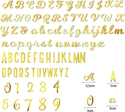 Goldene Acryl Buchstaben Tortendeko, 88 Stück für Torte