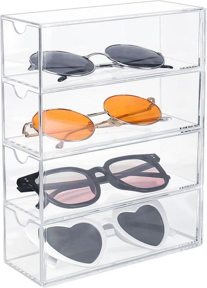 Aufbewahrungsbox für Brillen mit 4 Schubladen Organizer Acryl