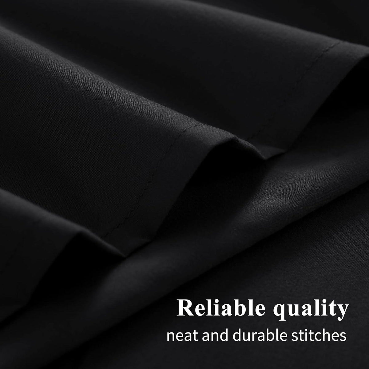 Kissenbezug 40x70 Schwarz 2er Set - Mikrofaser Hotelverschluss