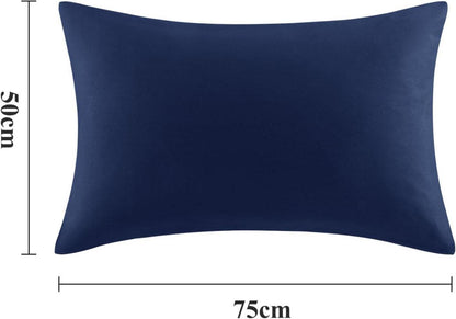 Kissenbezug Set 50x75 Blau aus Mikrofaser 2er-Pack