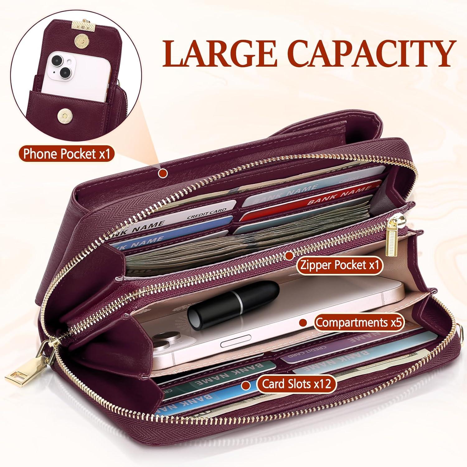 Handytasche mit Geldbörse RFID Schutz Damen Crossbody