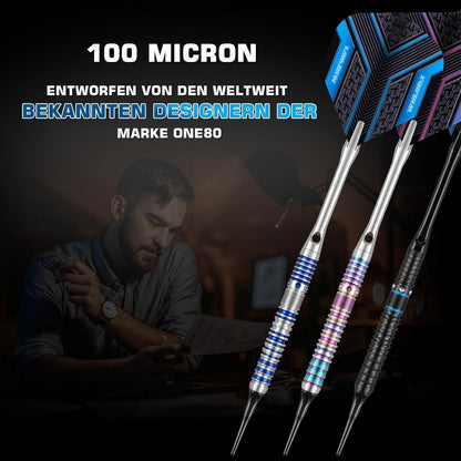 WIN.MAX 90% Tungsten Dartpfeile Stahl Darts 16-28g Schwarz