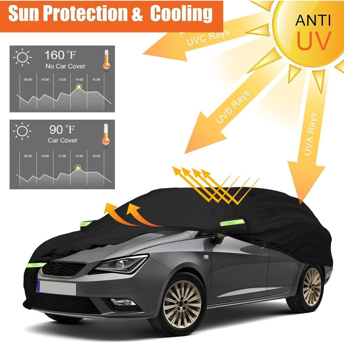 Wasserdichte Autoabdeckung für SEAT Ibiza 2008-2023
