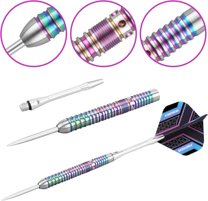 WIN.MAX Dartpfeile 90% Tungsten 3 Stück 16-28g Metallspitze Wolfram Stahl Darts
