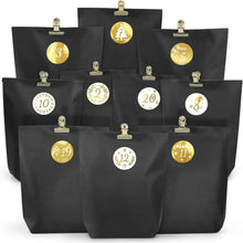 DIY Adventskalender 2024 zum Befüllen Schwarz 24 Tüten