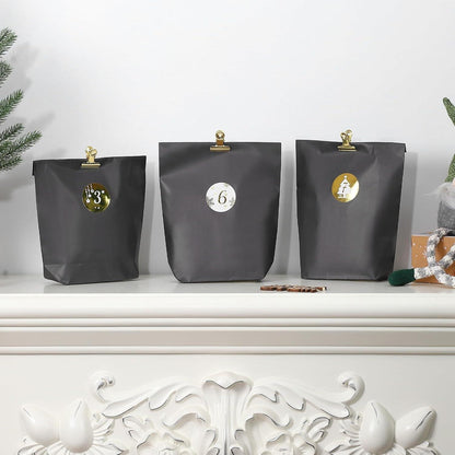 DIY Adventskalender 2024 zum Befüllen Schwarz 24 Tüten