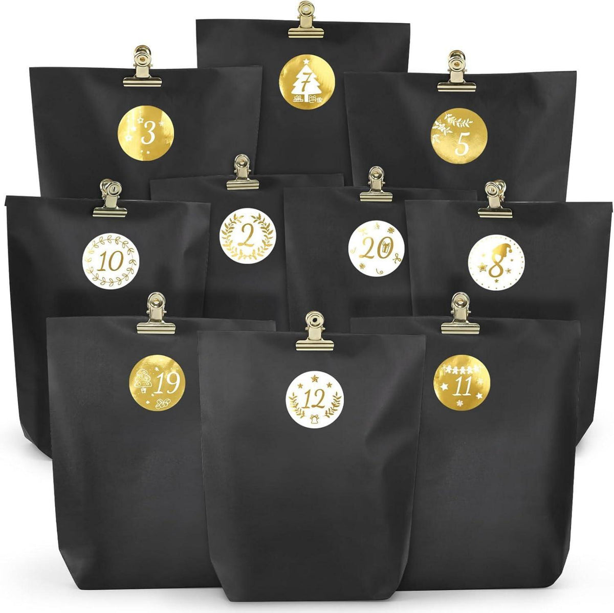 2024 Adventskalender DIY Weihnachtskalender befüllen Schwarz
