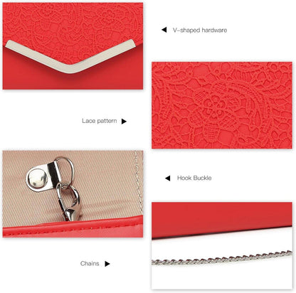 Elegante Miss Lulu Clutch Abendtasche Kettentasche Damen Umhängetasche