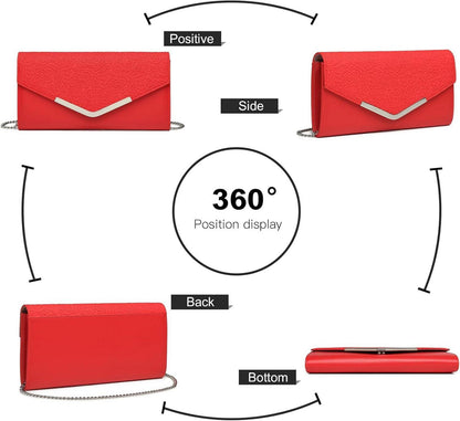 Damen Clutch Tasche Abendtasche Kettentasche Hochzeit Umhängetasche Elegantes