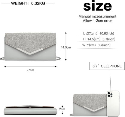 Elegante Damen Clutch Tasche für Hochzeit & Party, klein & stilvoll