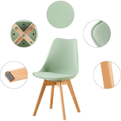 Skandinavische Esszimmerstühle Set 4 – Eiscreme Grün