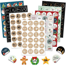 Adventskalender Aufkleber Zahlen 24 Weihnachten Basteln