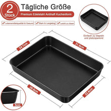 Antihaft Backblech 2er Set Edelstahl Tiefes Ofenblech 31,6 x 24,6 cm