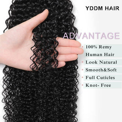 Echthaar Tape Extensions Schwarz Kinky Curly 14 Zoll