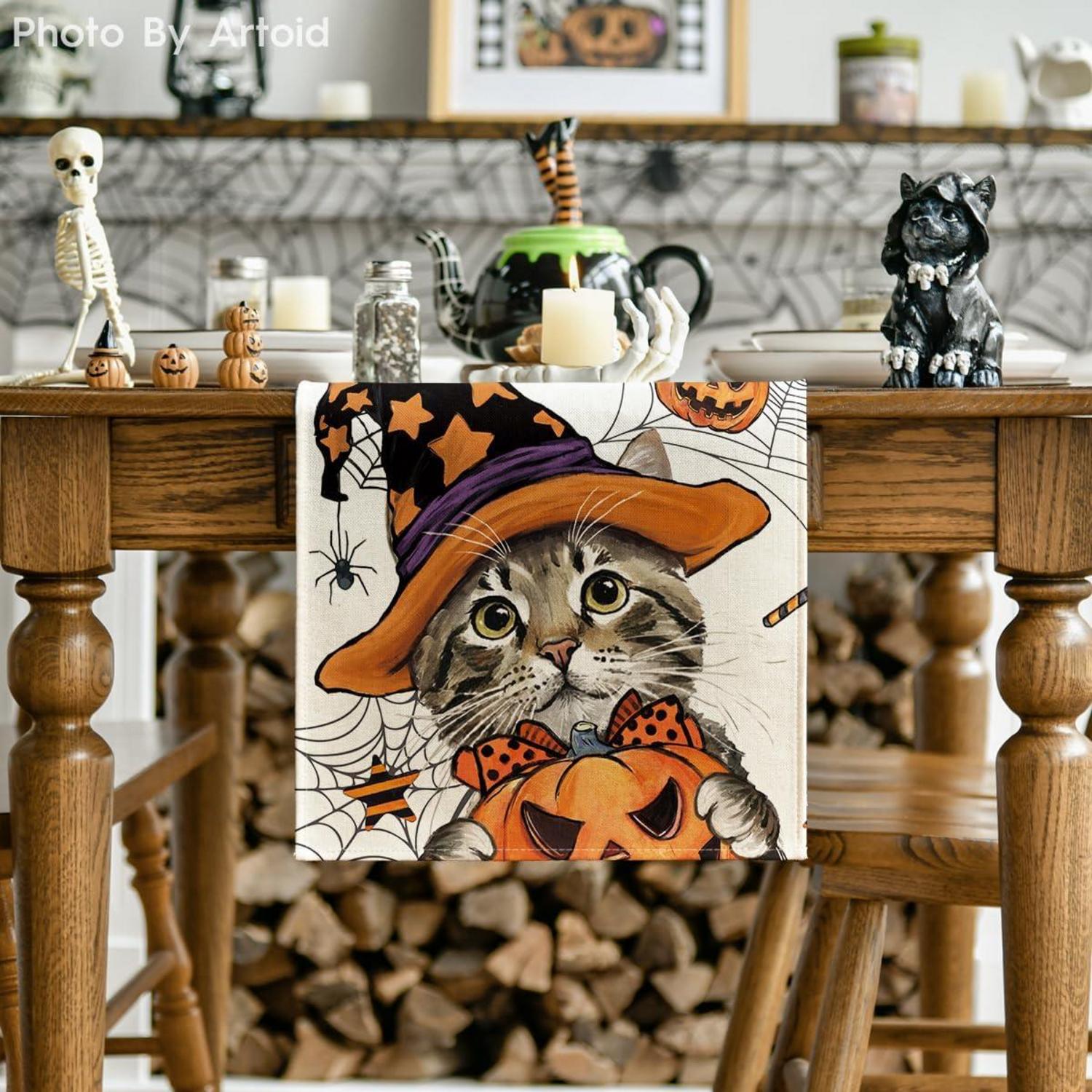 Artoid Mode Katze Halloween Tischläufer 40x140 cm - Herbst